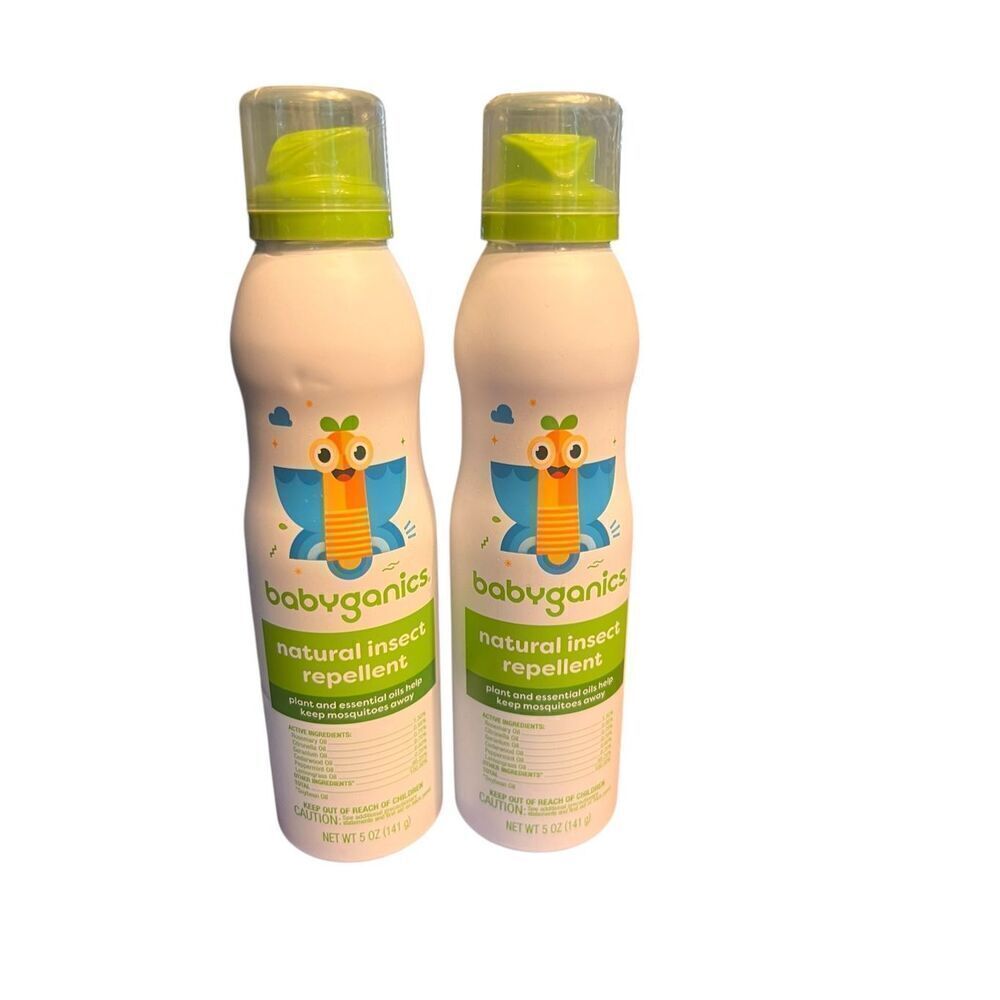 2 Babyganics Natural Insect Repellent Deet Free Plant and Essential Oils 5 Oz